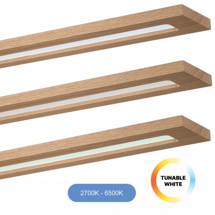 Brilagi - LED RGBW Ściemnialny panel WOODY FRAME LED/34W/230V 11,5x123 cm 2700-6500K dąb + zdalne sterowanie
