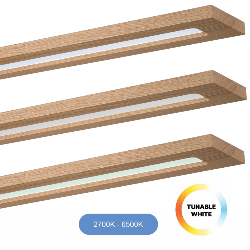 Brilagi - LED RGBW Ściemnialny panel WOODY FRAME LED/34W/230V 11,5x123 cm 2700-6500K dąb + zdalne sterowanie