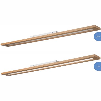 Brilagi - LED RGBW Ściemnialny panel WOODY FRAME LED/34W/230V 11,5x123 cm 2700-6500K dąb + zdalne sterowanie
