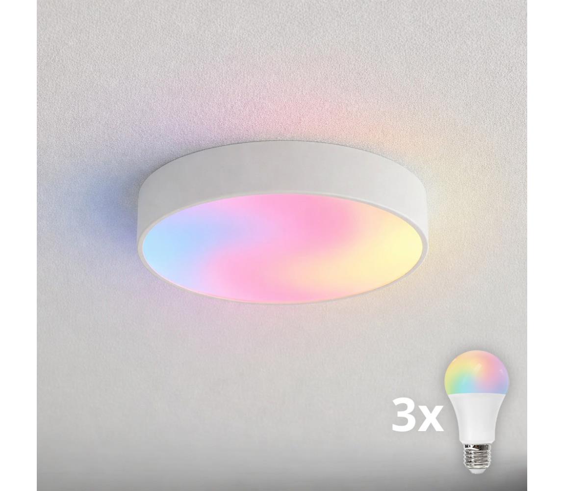 Brilagi - LED RGBW ściemnialny plafon łazienkowy CLARE 3xE27/9W/230V IP54 Wi-Fi biały