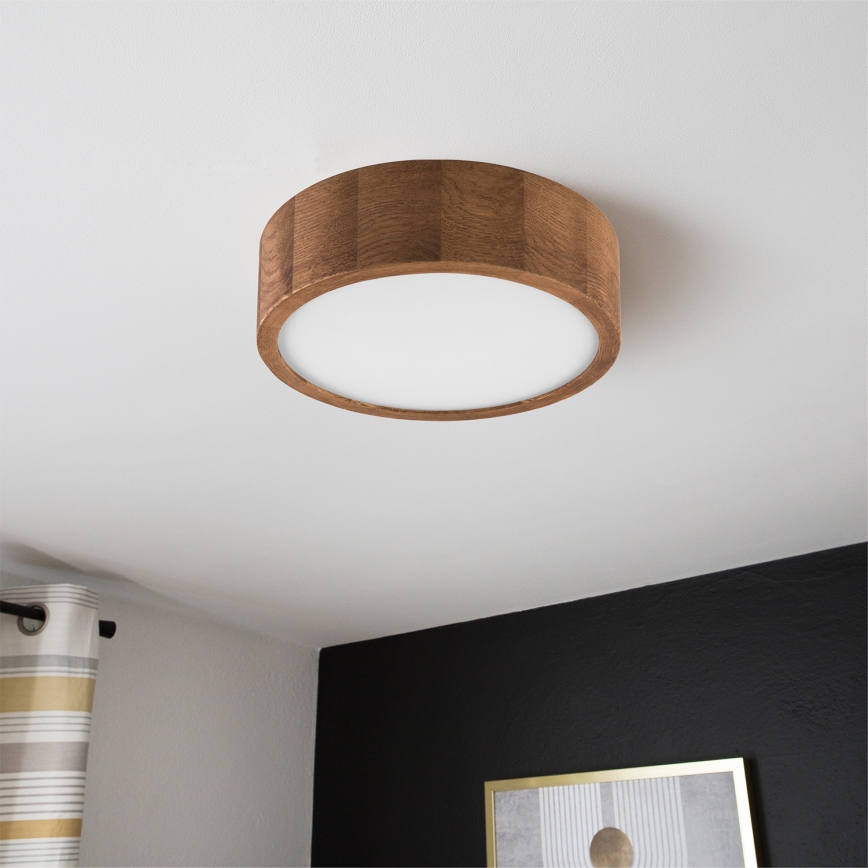 BRILAGI - LED RGBW ściemnialna lampa sufitowa CARVALHO 1xE27/12W/230V 2700-6500K dąb śr. 27,5 cm