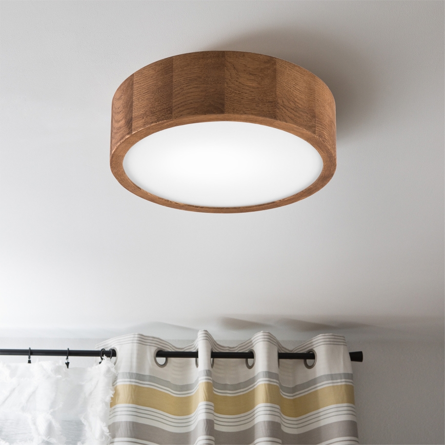 BRILAGI - LED RGBW ściemnialna lampa sufitowa CARVALHO 1xE27/12W/230V 2700-6500K dąb śr. 27,5 cm