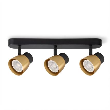 Brilagi - LED RGBW ściemnialny spot sufitowy NUGGET 3xGU10/6W/230V czarny/złoty