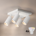 Brilagi - LED RGBW ściemnialny spot sufitowy SELE SQUARE 4xGU10/6,5W/230V 2700-6500K biały