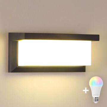 Brilagi - LED RGBW ściemnialny zewnętrzny kinkiet BRICKY 1xE27/9W/230V 2700-6500K antracyt IP54