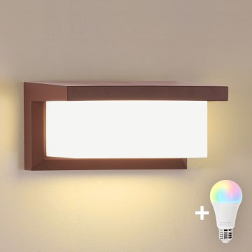 Brilagi - LED RGBW ściemnialny zewnętrzny kinkiet BRICKY 1xE27/9W/230V 2700-6500K IP54 brązowy