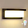 Brilagi - LED RGBW ściemnialny zewnętrzny kinkiet BRICKY 1xE27/9W/230V 2700-6500K IP54 czarny