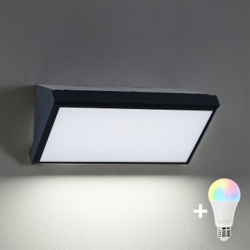 Brilagi - LED RGBW ściemnialny zewnętrzny kinkiet TRIANGLE 1xE27/9W/230V 2700-6500K IP65 czarny