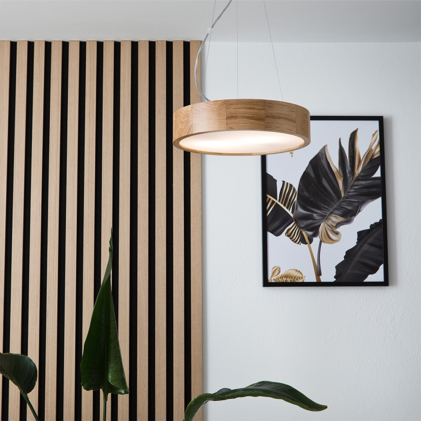 BRILAGI - LED RGBW ściemnialny żyrandol na lince CARVALHO 2xE27/12W/230V 2700-6500K dąb śr. 37 cm