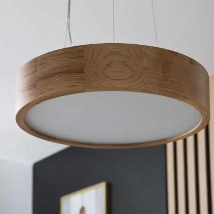 BRILAGI - LED RGBW ściemnialny żyrandol na lince CARVALHO 2xE27/12W/230V 2700-6500K dąb śr. 37 cm