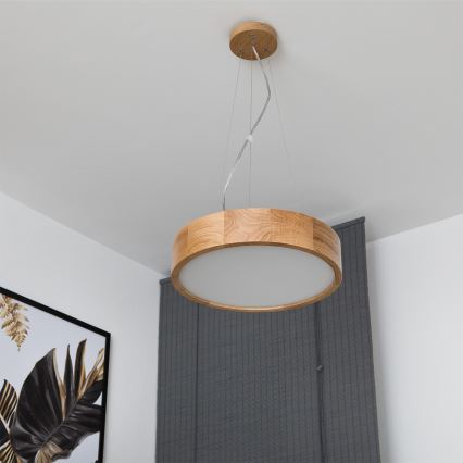 BRILAGI - LED RGBW ściemnialny żyrandol na lince CARVALHO 2xE27/12W/230V 2700-6500K dąb śr. 37 cm