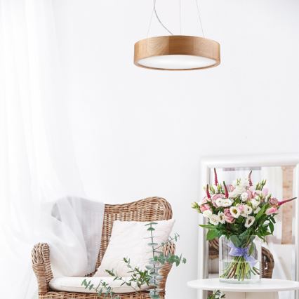 Brilagi - LED RGBW ściemnialny żyrandol na lince CARVALHO 2xE27/15W/230V 2700-6500K Wi-Fi dąb śr. 37 cm