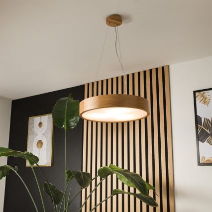 Brilagi - LED RGBW ściemnialny żyrandol na linkach CARVALHO 3xE27/15W/230V 2700-6500K Wi-Fi dąb śr. 47,5 cm