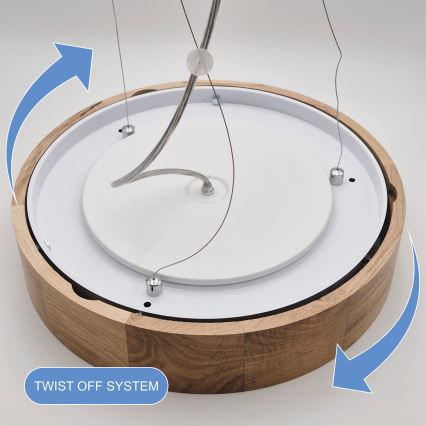 Brilagi - LED RGBW ściemnialny żyrandol na linkach CARVALHO 3xE27/15W/230V 2700-6500K Wi-Fi dąb śr. 47,5 cm