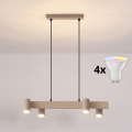 Brilagi - LED RGBW ściemnialny żyrandol na lince SELE 4xGU10/6,5W/230V 2700-6500K beżowy