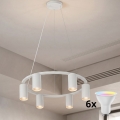 Brilagi - LED RGBW ściemnialny żyrandol na lince SELE 6xGU10/6,5W/230V 2700-6500K biały + pilot zdalnego sterowania