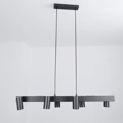Brilagi - LED RGBW ściemnialna lampa wisząca na lince SELE 6xGU10/6,5W/230V 2700-6500K czarna + pilot zdalnego sterowania