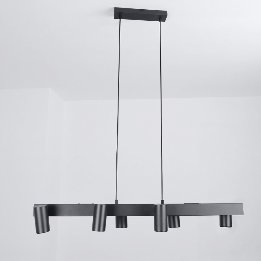 Brilagi - LED RGBW ściemnialna lampa wisząca na lince SELE 6xGU10/6,5W/230V 2700-6500K czarna + pilot zdalnego sterowania