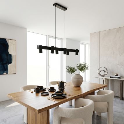 Brilagi - LED RGBW ściemnialna lampa wisząca na lince SELE 6xGU10/6,5W/230V 2700-6500K czarna + pilot zdalnego sterowania