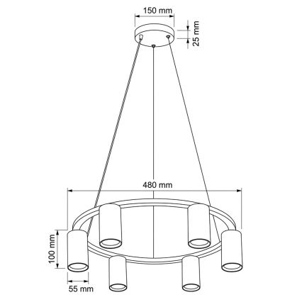 Brilagi - ściemnialny żyrandol LED RGBW na lince SELE 6xGU10/6,5W/230V 2700-6500K czarny + pilot zdalnego sterowania