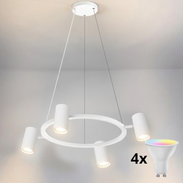 Brilagi - LED RGBW ściemnialny żyrandol na linkach SELE 4xGU10/6,5W/230V 2700-6500K biały