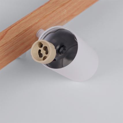 Brilagi - LED RGBW ściemnialny żyrandol wiszący na lince SELE 6xGU10/6,5W/230V 2700-6500K biały/dekor dębowy + pilot zdalnego sterowania
