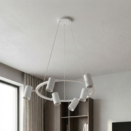 Brilagi - LED RGBW ściemnialny żyrandol na linkach SELE 6xGU10/6,5W/230V 2700-6500K biały + pilot zdalnego sterowania