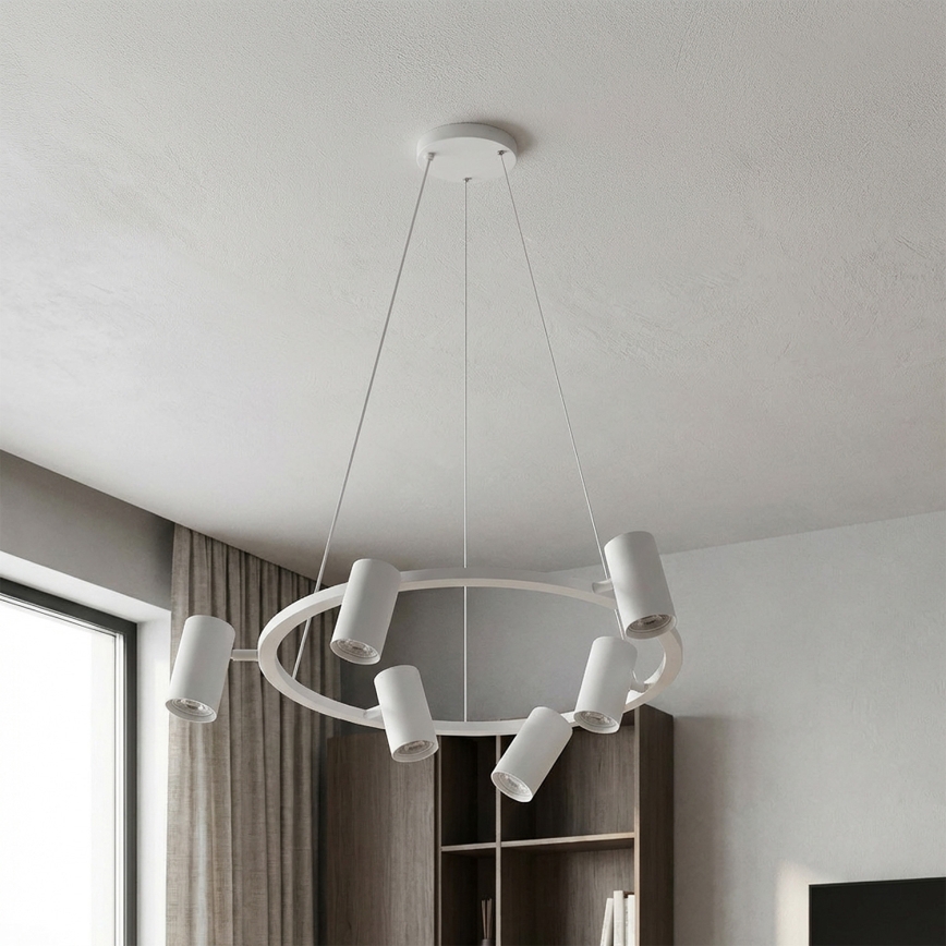 Brilagi - LED RGBW ściemnialny żyrandol na linkach SELE 6xGU10/6,5W/230V 2700-6500K biały + pilot zdalnego sterowania