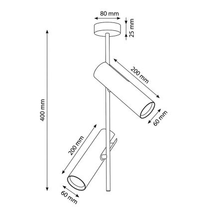 Brilagi - LED RGBW ściemnialna lampa sufitowa na pręcie BRANCH 2xGU10/6,5W/230V 2700-6500K biała
