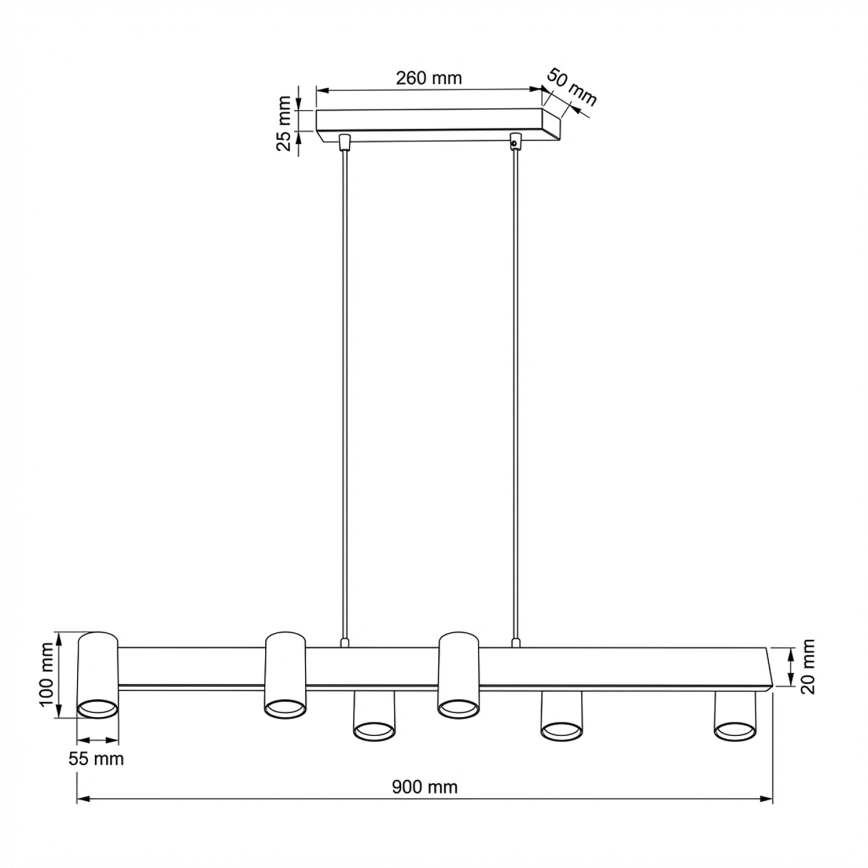 Brilagi - LED RGBW ściemnialna lampa wisząca na linkach SELE 6xGU10/6,5W/230V 2700-6500K beżowa + zdalne sterowanie
