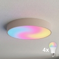 BRILAGI - LED RGBW ściemniana oprawa sufitowa CLARE 4xE27/12W/230V 2700-6500K Ø 50 cm beżowa