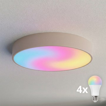 BRILAGI - LED RGBW ściemniana oprawa sufitowa CLARE 4xE27/12W/230V 2700-6500K Ø 50 cm beżowa