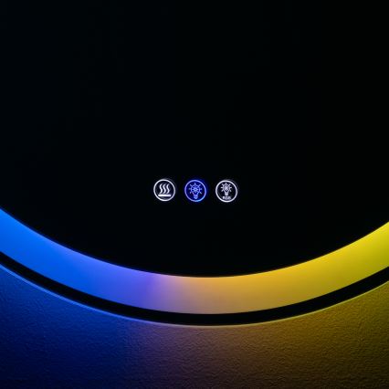 Brilagi - Podgrzewane lustro łazienkowe LED RGBW AVA PRO LED/18W/230V Ø 60 cm IP44 CRI 90 ściemnialne + CCT