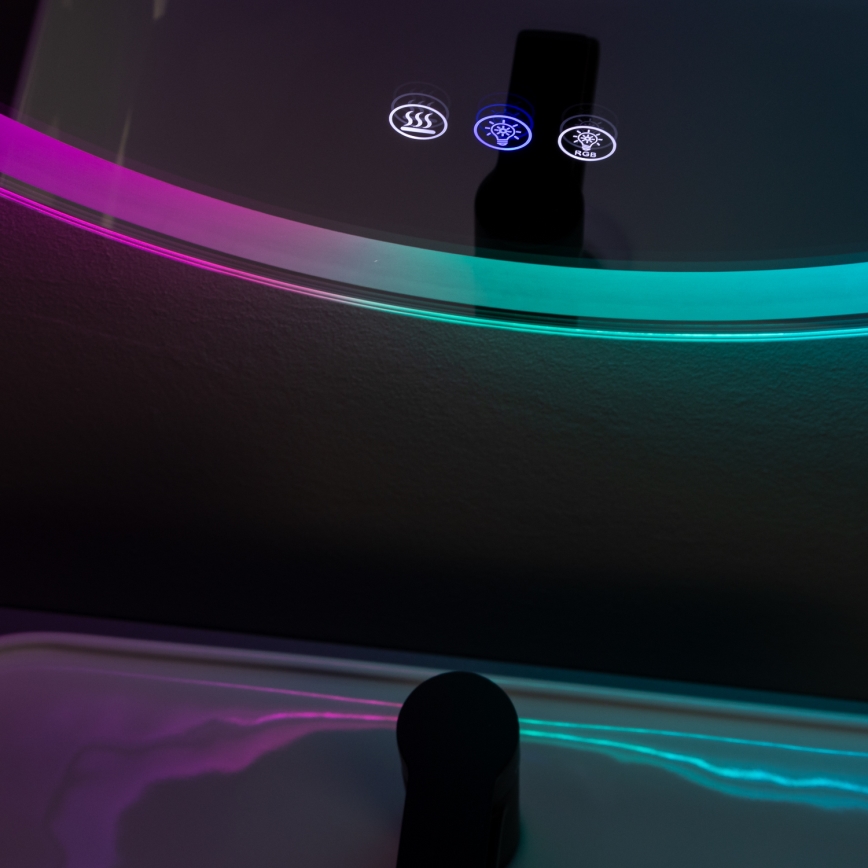 Brilagi - Podgrzewane lustro łazienkowe LED RGBW AVA PRO LED/18W/230V Ø 60 cm IP44 CRI 90 ściemnialne + CCT