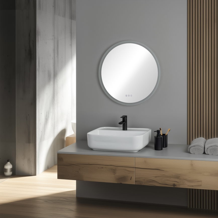 Brilagi - LED RGBW Podgrzewane lustro łazienkowe CLARA PRO LED/18,5W/230V pr. 60 cm IP44 CRI 90 ściemnialne + CCT