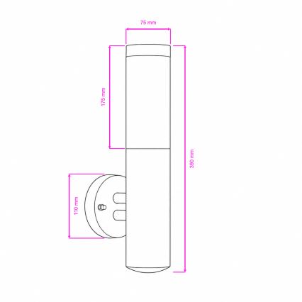 BRILAGI - Zewnętrzna ściemnialna lampa ścienna LED RGBW ELIA 1xE27/6,5W/230V 2700-6500K IP44 Wi-Fi matowy chrom