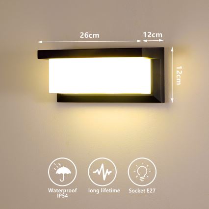 BRILAGI - LED RGBW ściemnialny zewnętrzny kinkiet BRICKY 1xE27/12W/230V 2700-6500K IP54 czarny