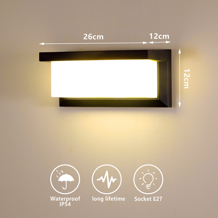 BRILAGI - LED RGBW ściemnialny zewnętrzny kinkiet BRICKY 1xE27/12W/230V 2700-6500K IP54 czarny