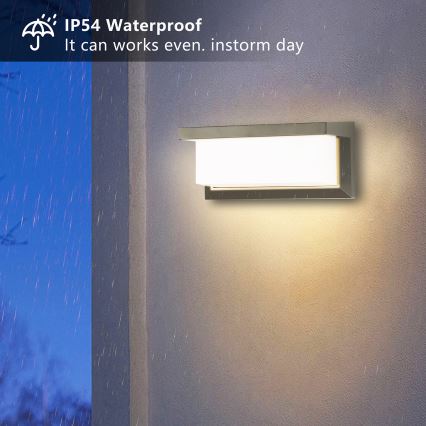 BRILAGI - Oprawa ścienna zewnętrzna LED RGBW ściemnialna BRICKY 1xE27/12W/230V 2700-6500K IP54 szara
