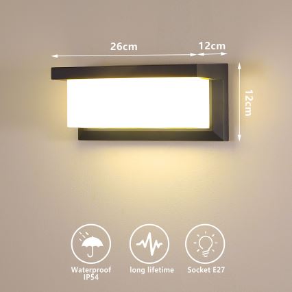 Brilagi - LED RGBW ściemnialny zewnętrzny kinkiet BRICKY 1xE27/15W/230V 2700-6500K antracyt IP54