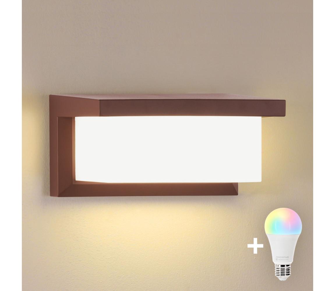 Brilagi - LED RGBW zewnętrzny kinkiet BRICKY 1xE27/9W/230V brązowy IP54