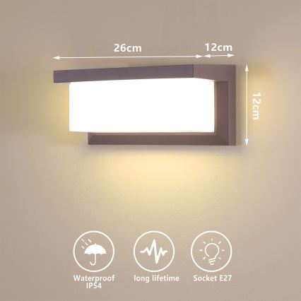 Brilagi - LED RGBW ściemnialny zewnętrzny kinkiet BRICKY 1xE27/9W/230V 2700-6500K IP54 brązowy