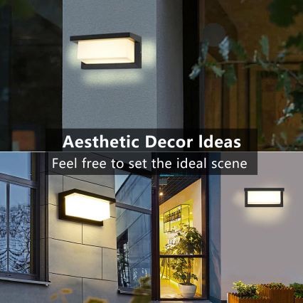 Brilagi - LED RGBW ściemnialny zewnętrzny kinkiet BRICKY 1xE27/9W/230V 2700-6500K IP54 czarny