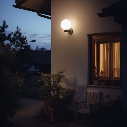 BRILAGI - LED RGBW ściemnialna zewnętrzna lampa ścienna HARBOR 1xE27/12W/230V 2700-6500K IP33 czarny/biały