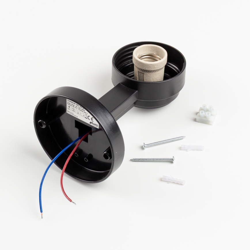 Brilagi - LED RGBW ściemnialna zewnętrzna lampa ścienna HARBOR 1xE27/9W/230V 2700-6500K IP33 czarny/biały