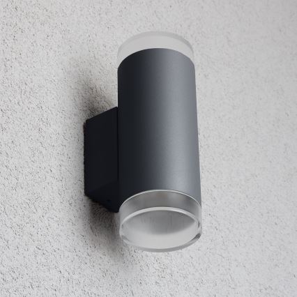 Brilagi - LED RGBW ściemnialny zewnętrzny kinkiet MATERA 2xGU10/6W/230V 3000K IP54 antracyt + pilot