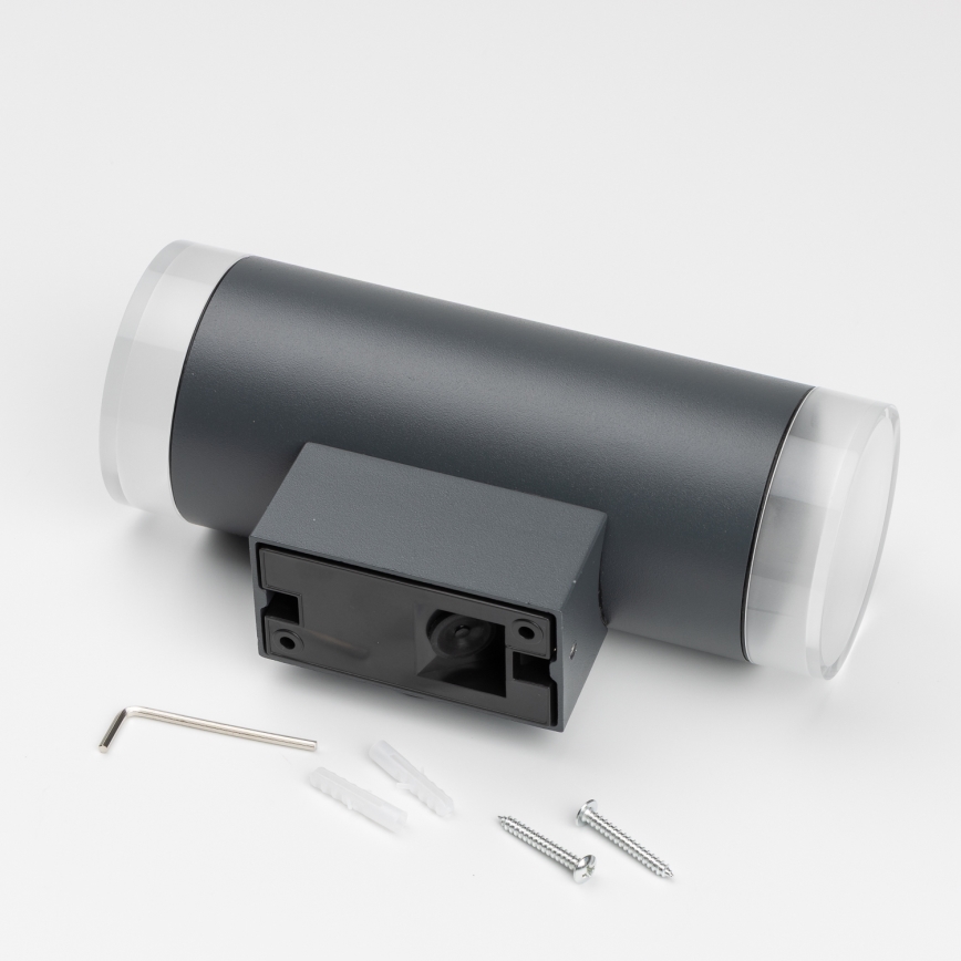 Brilagi - LED RGBW ściemnialny zewnętrzny kinkiet MATERA 2xGU10/6W/230V 3000K IP54 antracyt + pilot