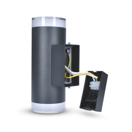 Brilagi - LED RGBW ściemnialny zewnętrzny kinkiet MATERA 2xGU10/6W/230V 3000K IP54 antracyt + pilot