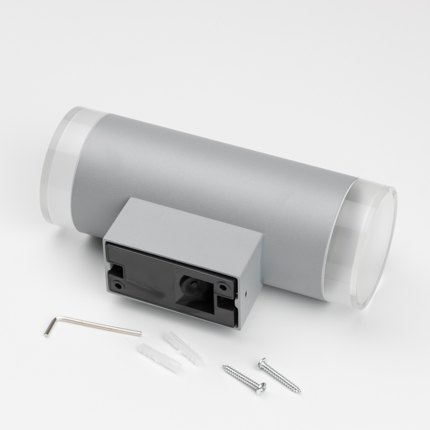 Brilagi - LED RGBW ściemnialny zewnętrzny kinkiet MATERA 2xGU10/6W/230V 3000K IP54 szary + pilot zdalnego sterowania