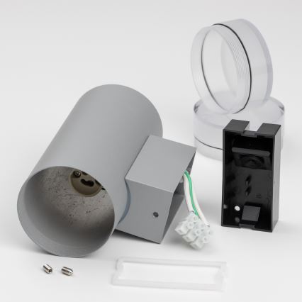 Brilagi - LED RGBW ściemnialny zewnętrzny kinkiet MATERA 2xGU10/6W/230V 3000K IP54 szary + pilot zdalnego sterowania